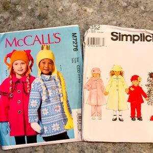 2 Girls coat patterns uncut